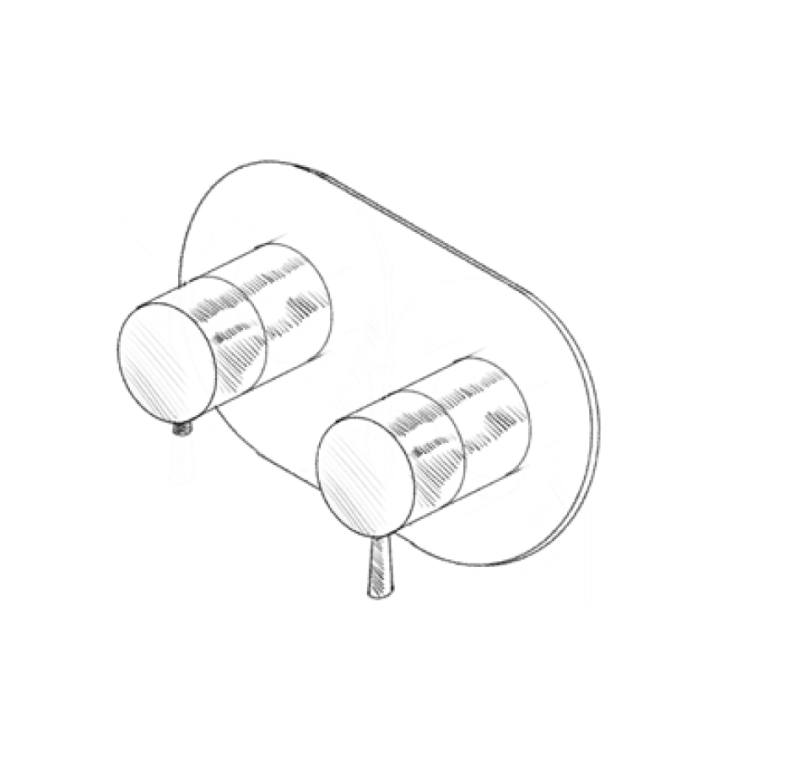 MURO TUA вграден душ термостат кран с 2 изхода хром M1.B32T.S.CR