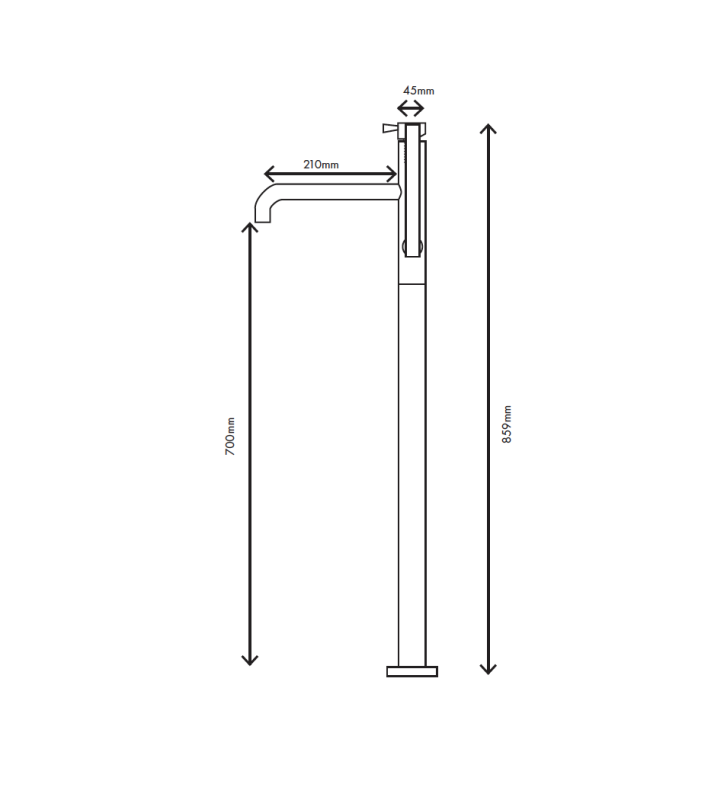 MURO TUA отделен смесител за вана с ръчен душ, хром M1.CA1.CR