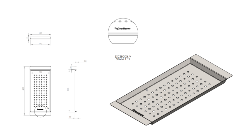 Massimo Аксесоар Вложка Черно Матово 183x430x19mm