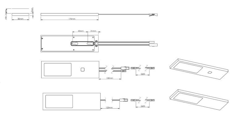 Indux Solin Кухненски монтаж Multi Tone LED комплект 2 спота x 3,6 W черен 1208972344