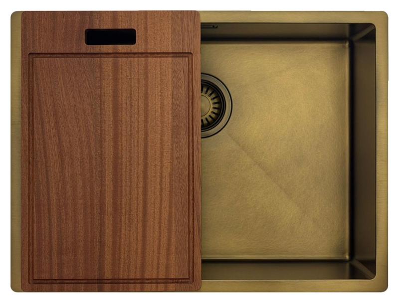 Pure.Sink Luxion PVD Античен бронзов мивка 55x40 cm за вграждане, плоско вграждане и надграждане  с дъно PLX5540-64