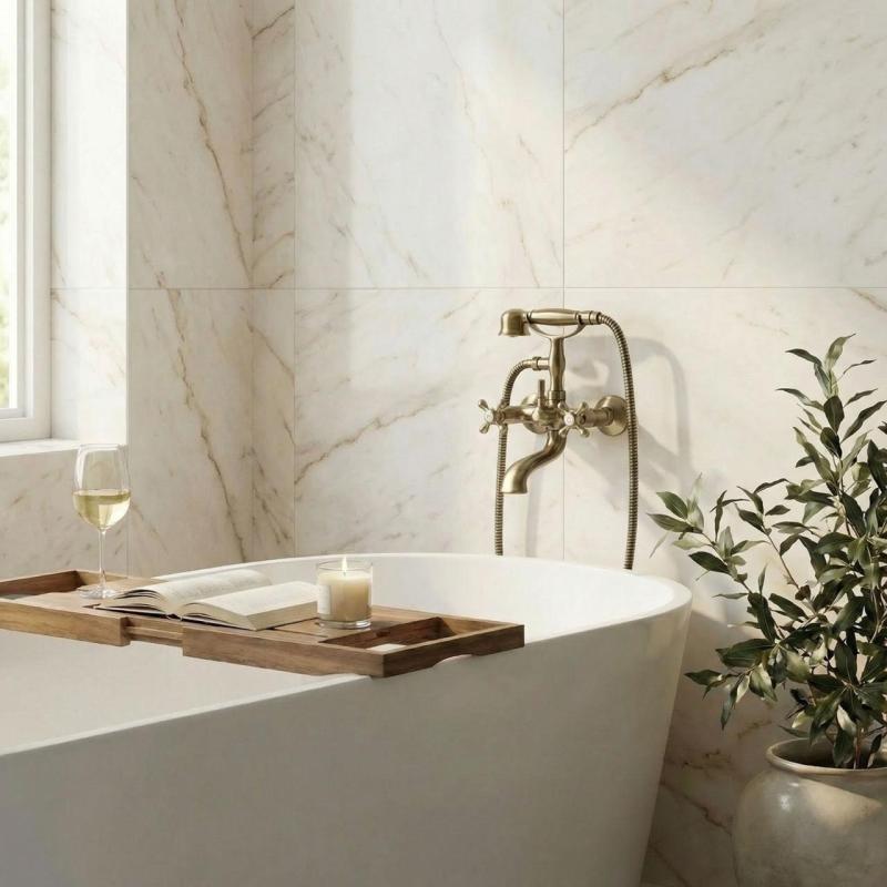 Aquanello Heritage Ascot Класически смесител за баня с бутони от бронз, включително ръчна душ BN-3002-HA