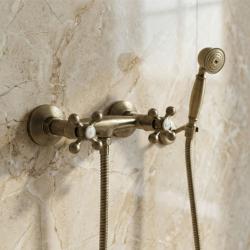 Aquanello Heritage Ascot Класически душ комплект с бронзови копчета и ръчна душ BN-2002-HA