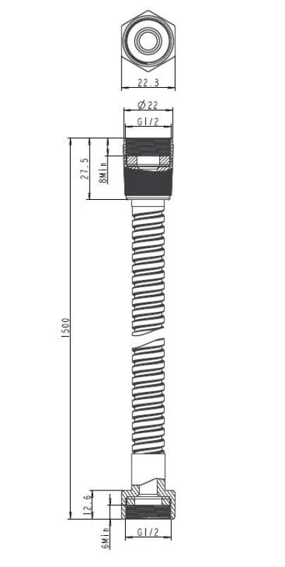 Aquanello Heritage Collection Душ маркуч  150 см Бронз BN-9002-HC