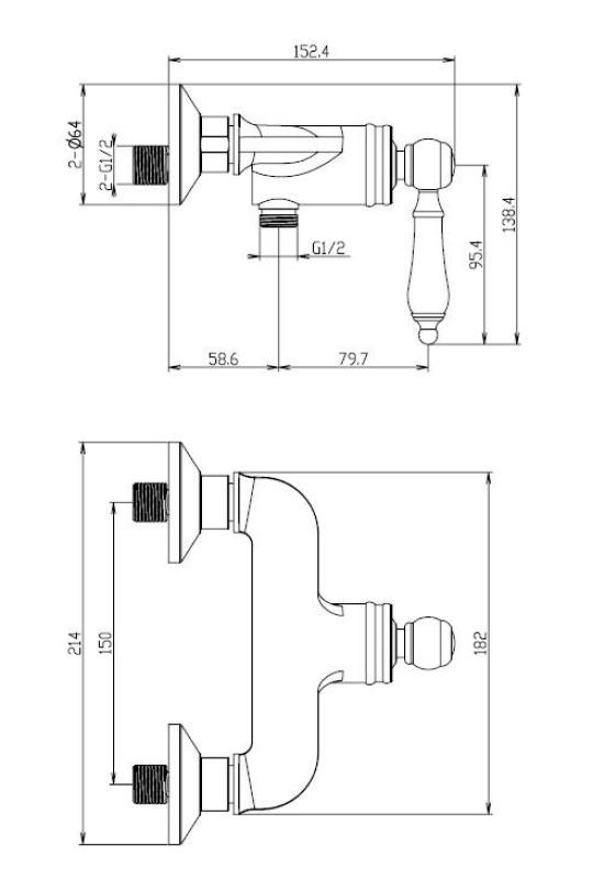 Aquanello Heritage Manor Класически смесител за душ от неръждаема стомана NB-2001-HM