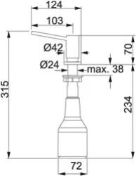 Franke Firenze Вграден диспенсър за сапун, неръждаема стомана 119.0081.210