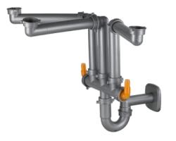 Franke Spazio 3 сифон за кухня, спестяващ място, за мивки с 3 корита 6213