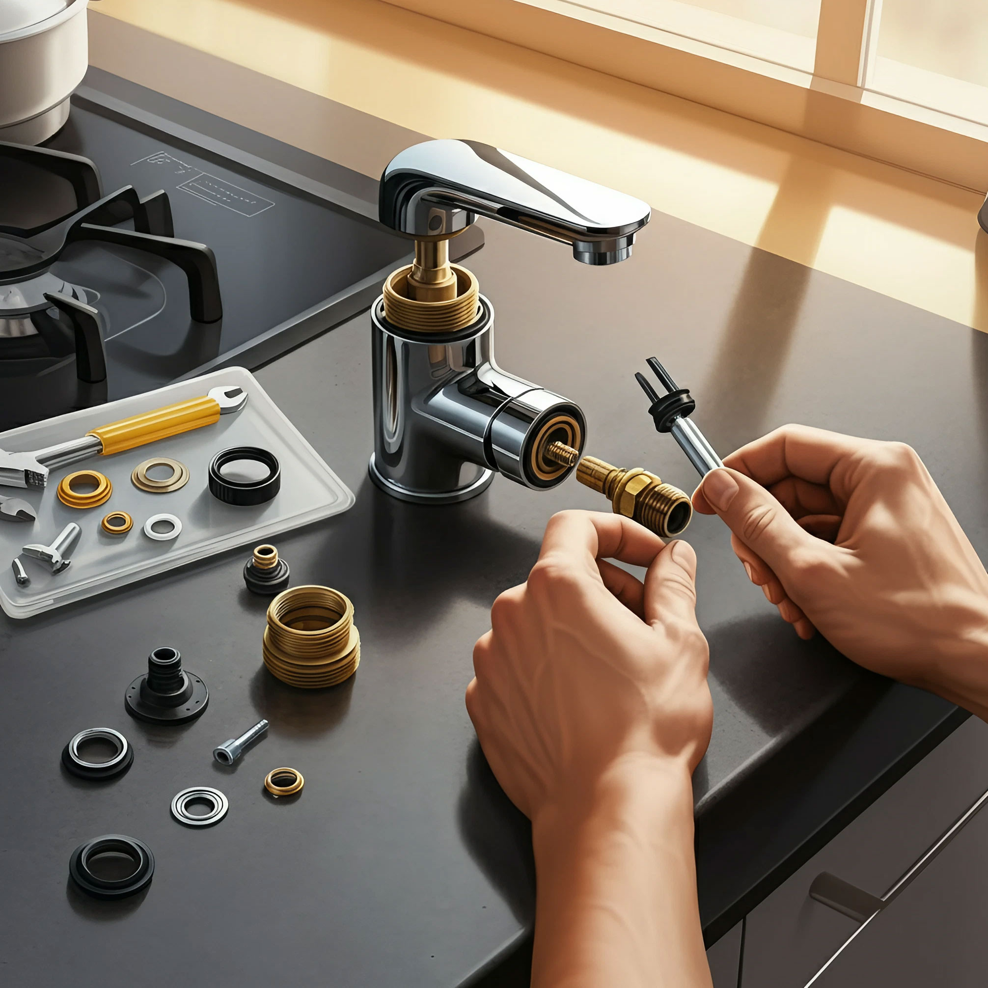 Смяна на патрона на кухненския кран - ръководство „Направи си сам“ стъпка по стъпка